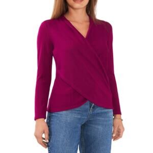 New ~ 1.STATE ~ Long Sleeve Cross Front Cozy Knit Top Size S FALL vibes